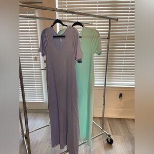 BUNDLE 2 DRESSES WITH POCKETS 👗 LOUNGEWEAR, CASUAL, SPRING BLUE & LIGHT MINT